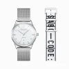 Fashion Set Code TS weiße Uhr und weißes Urban Armband Damen Uhren|Damenuhren
